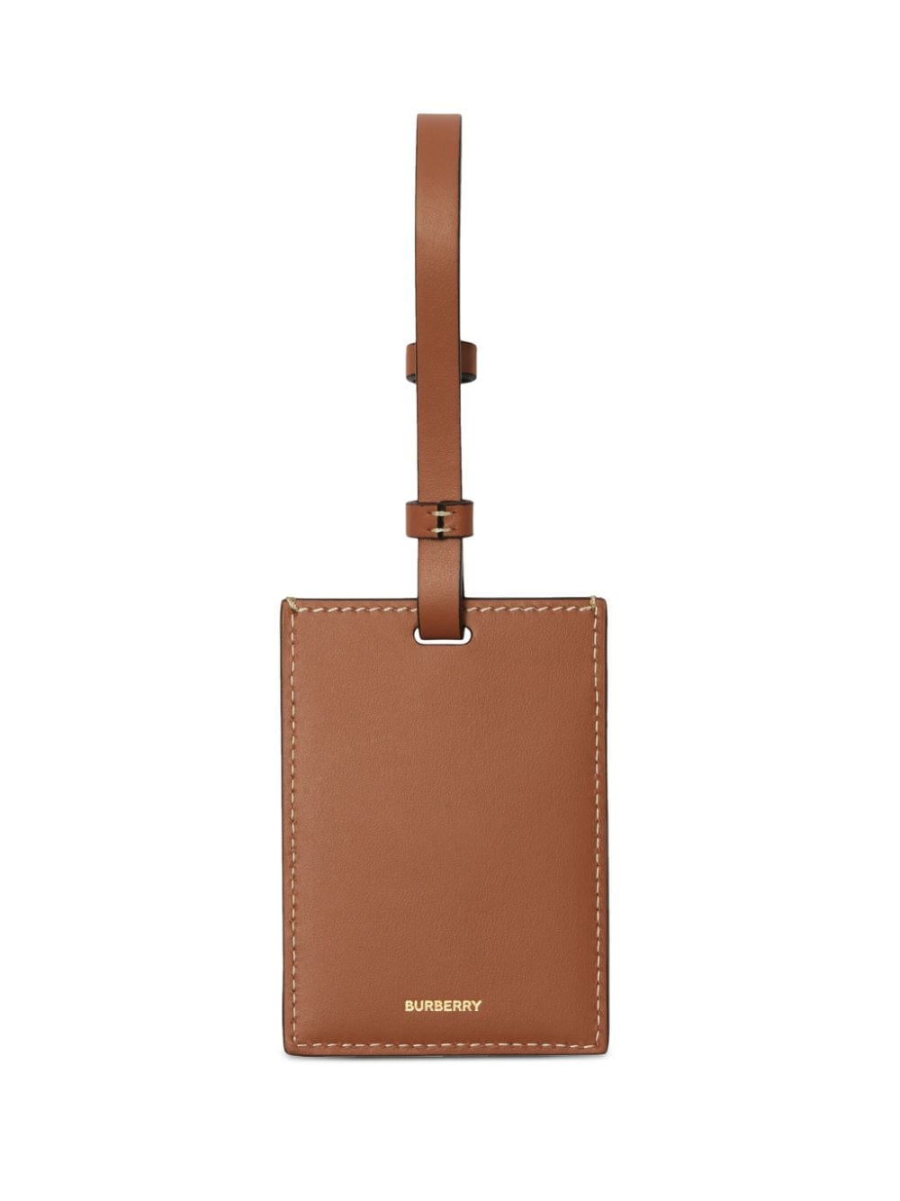 Shop Burberry House-check Leather Luggage Tag In Brown