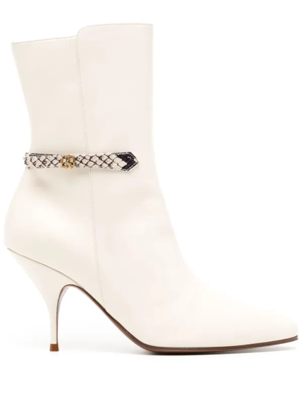 Bally Odeya 85mm Leather Boots in Neutrals