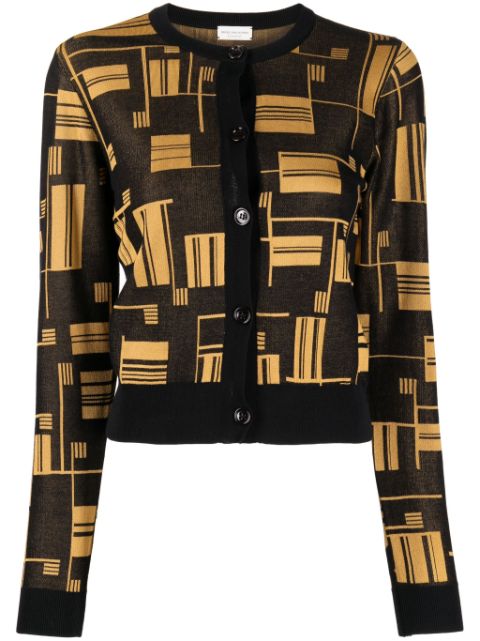 Dries Van Noten Pre-Owned geometric pattern-print buttoned cardigan