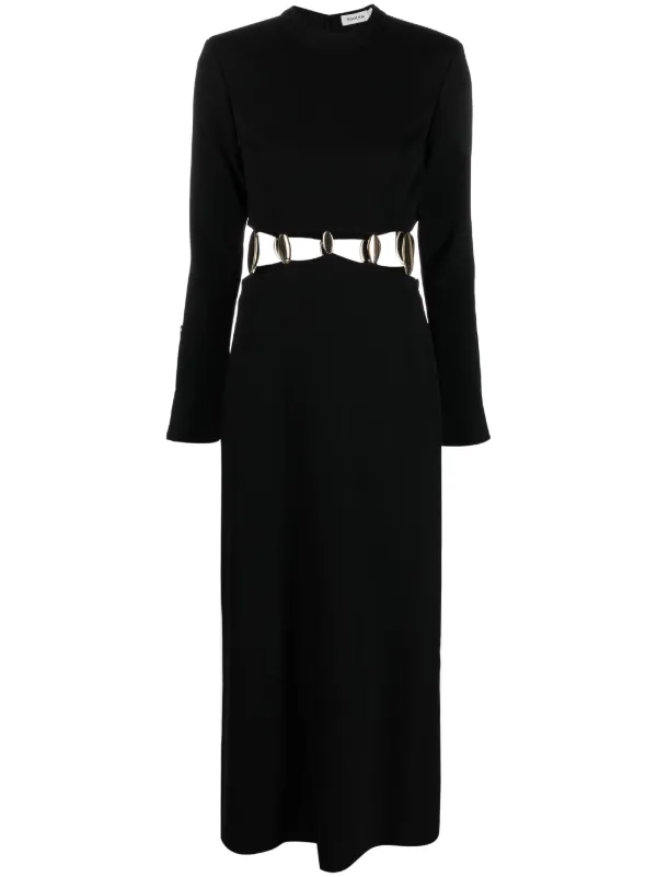 simkhai cut out dress Simkhai Round-neck Midi Dress With Cut-out Detailing