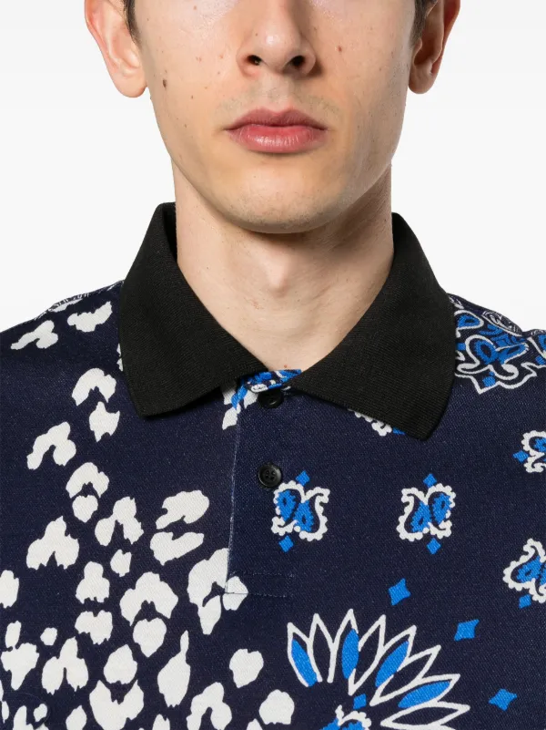Blue bandana polo shirt hotsell
