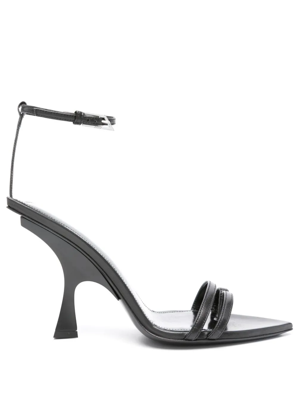 Attico 95mm Ester Suede & Crystal Sandals In 100 Black