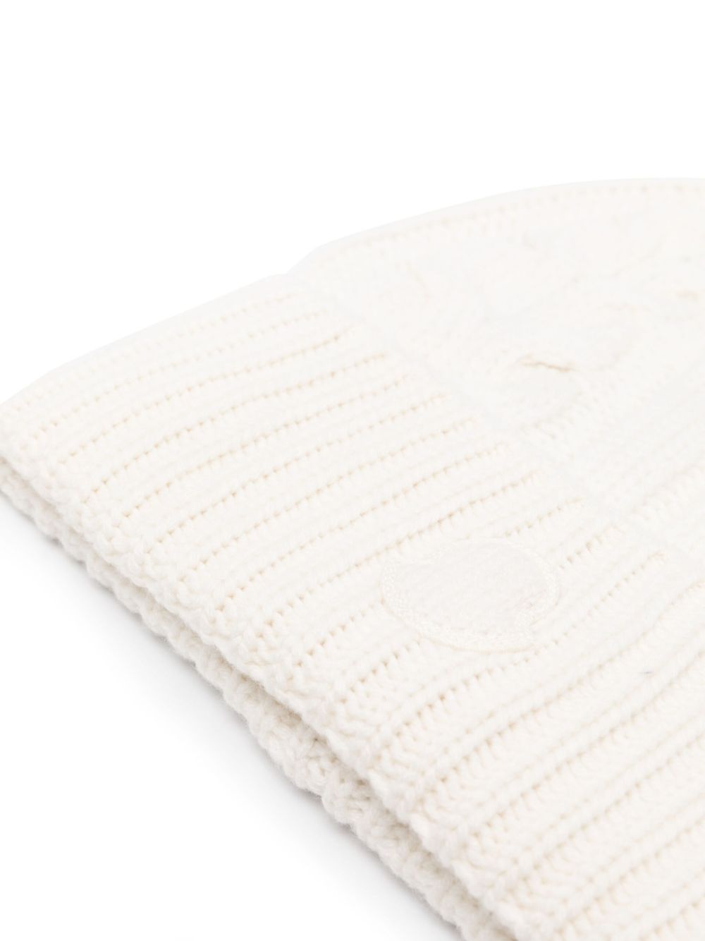 Moncler logo-patch cashmere beanie - Beige