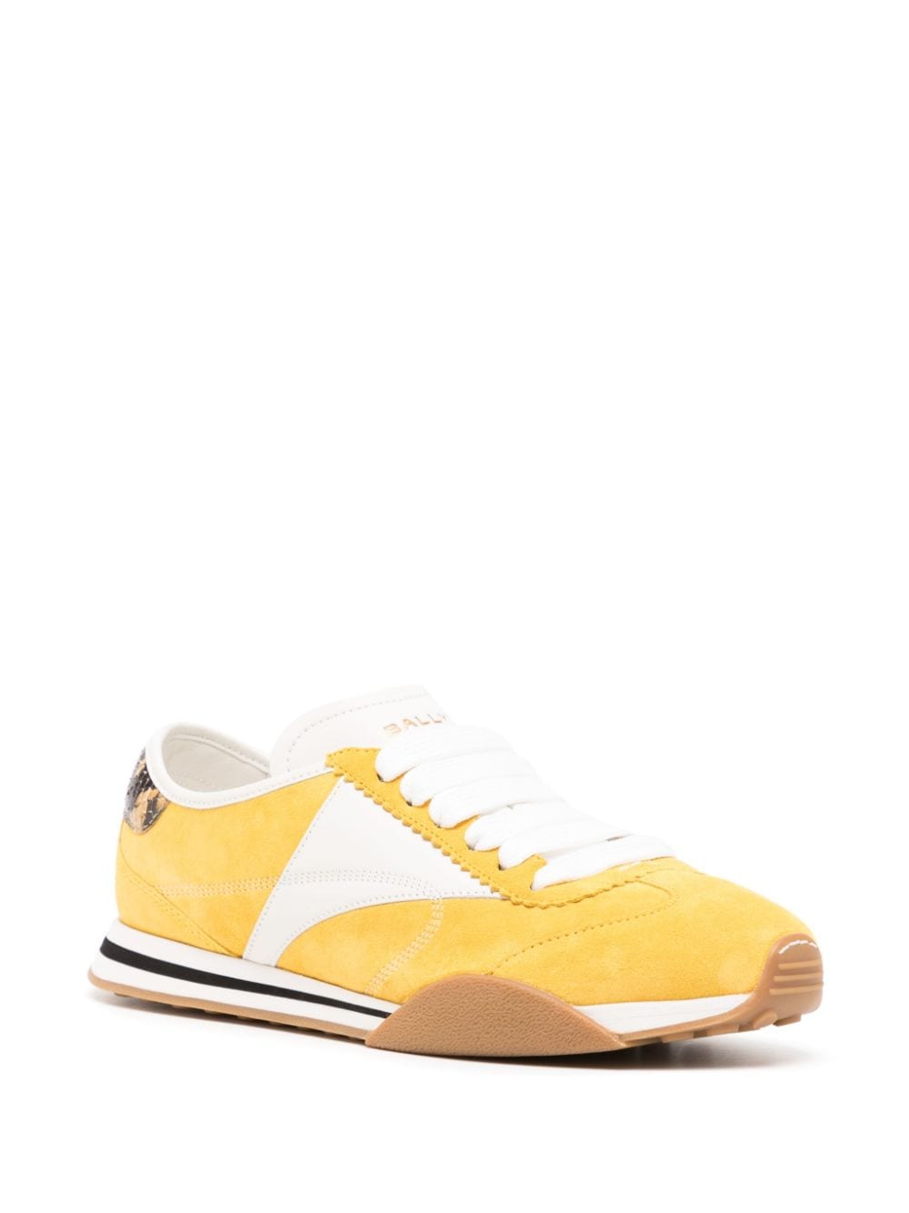 Shop Bally Sussex Leather Sneakers In Yellow