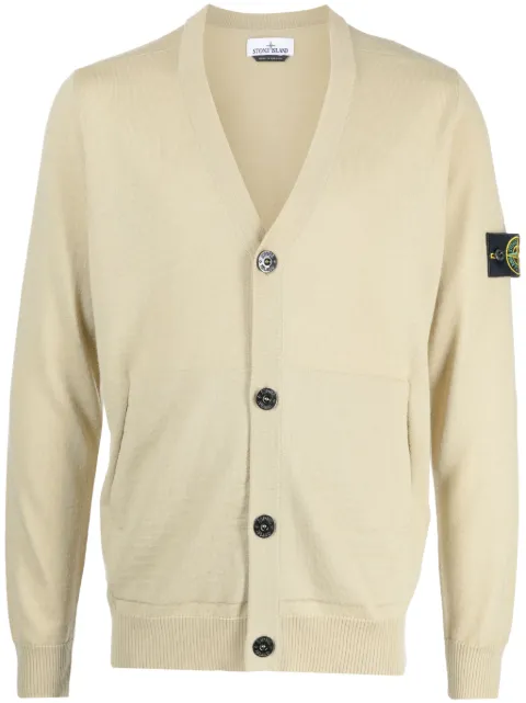 Stone Island Compass-motif virgin wool cardigan