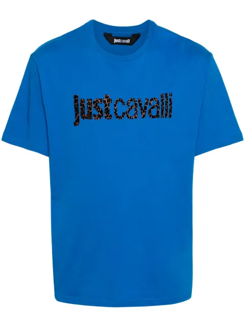 Just Cavalli flocked-logo cotton T-shirt
