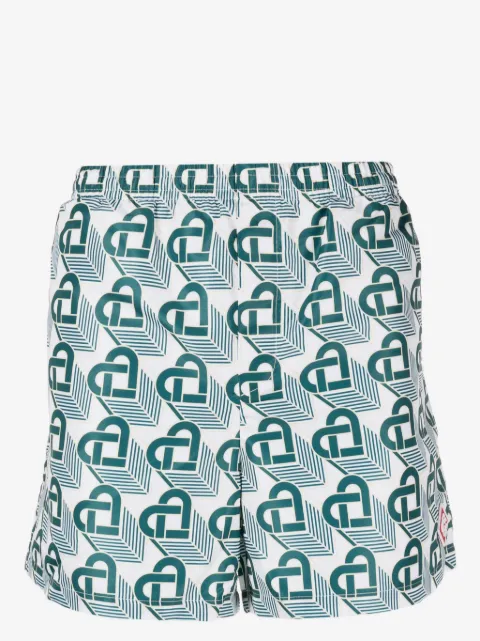 Casablanca korte badeshorts med monogram-tryk