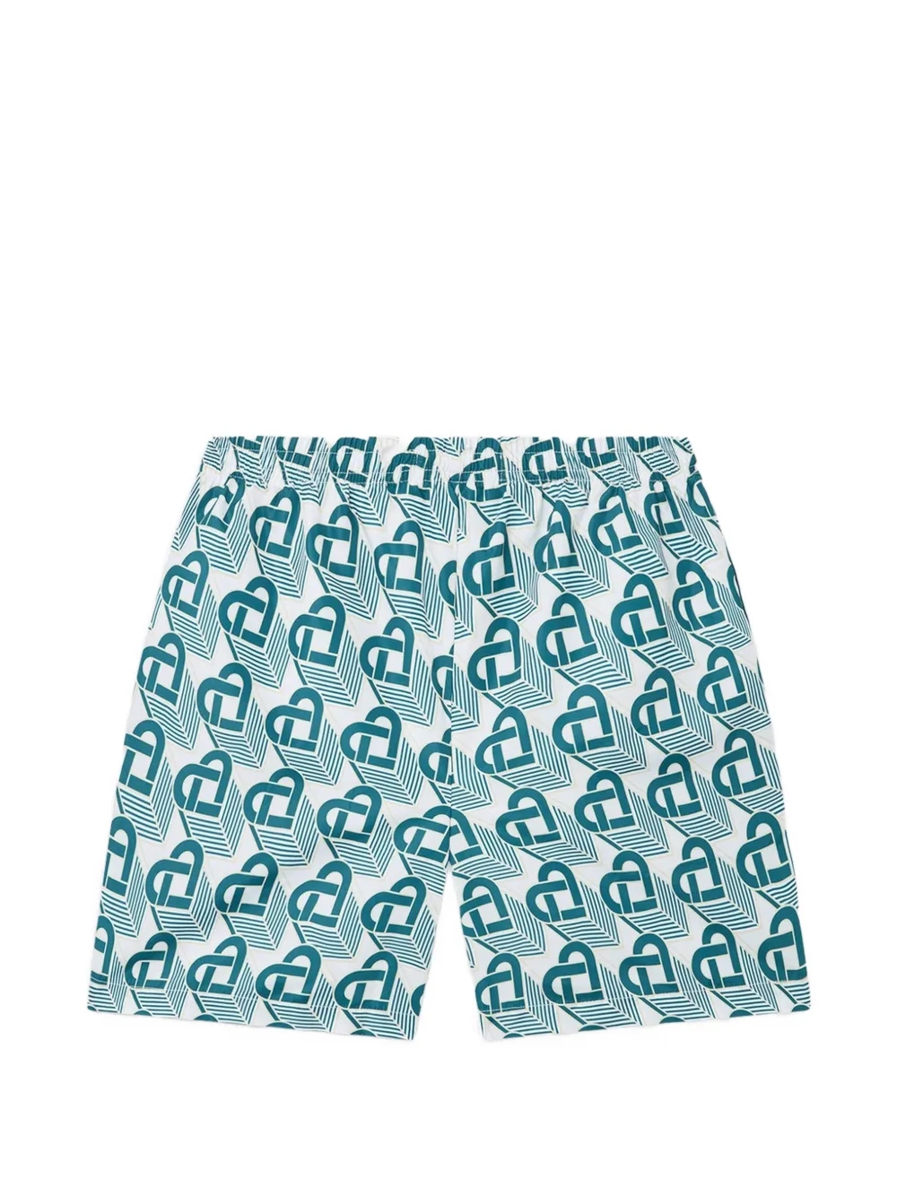 Casablanca Heart Monogram-print swim shorts - Bianco