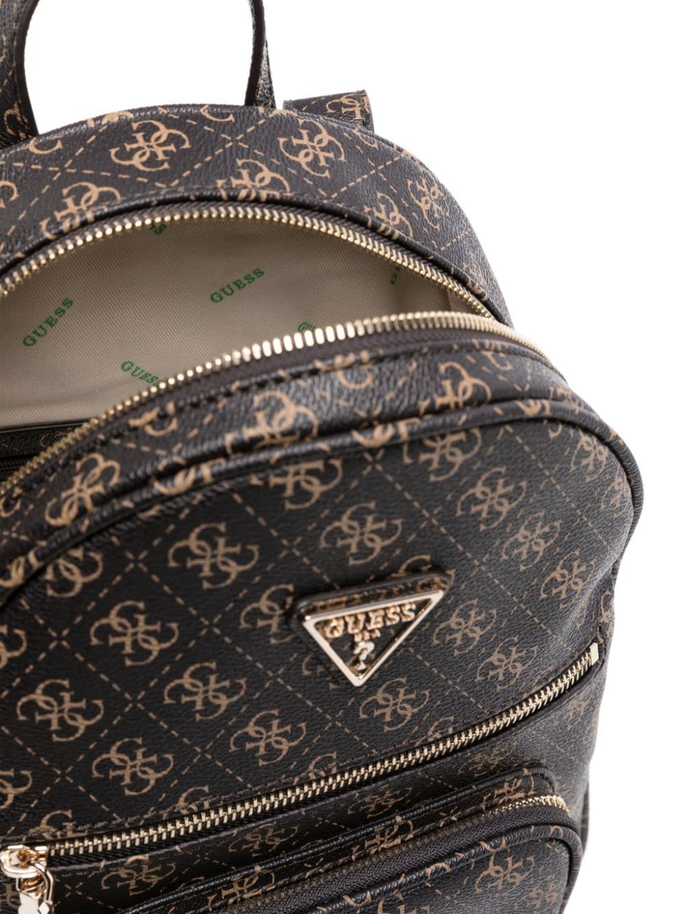 GUESS USA monogram-jacquard faux-leather Backpack - Farfetch