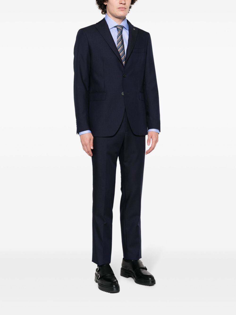 Shop Tagliatore Single-breast Notch-lapel Blazer In Blue