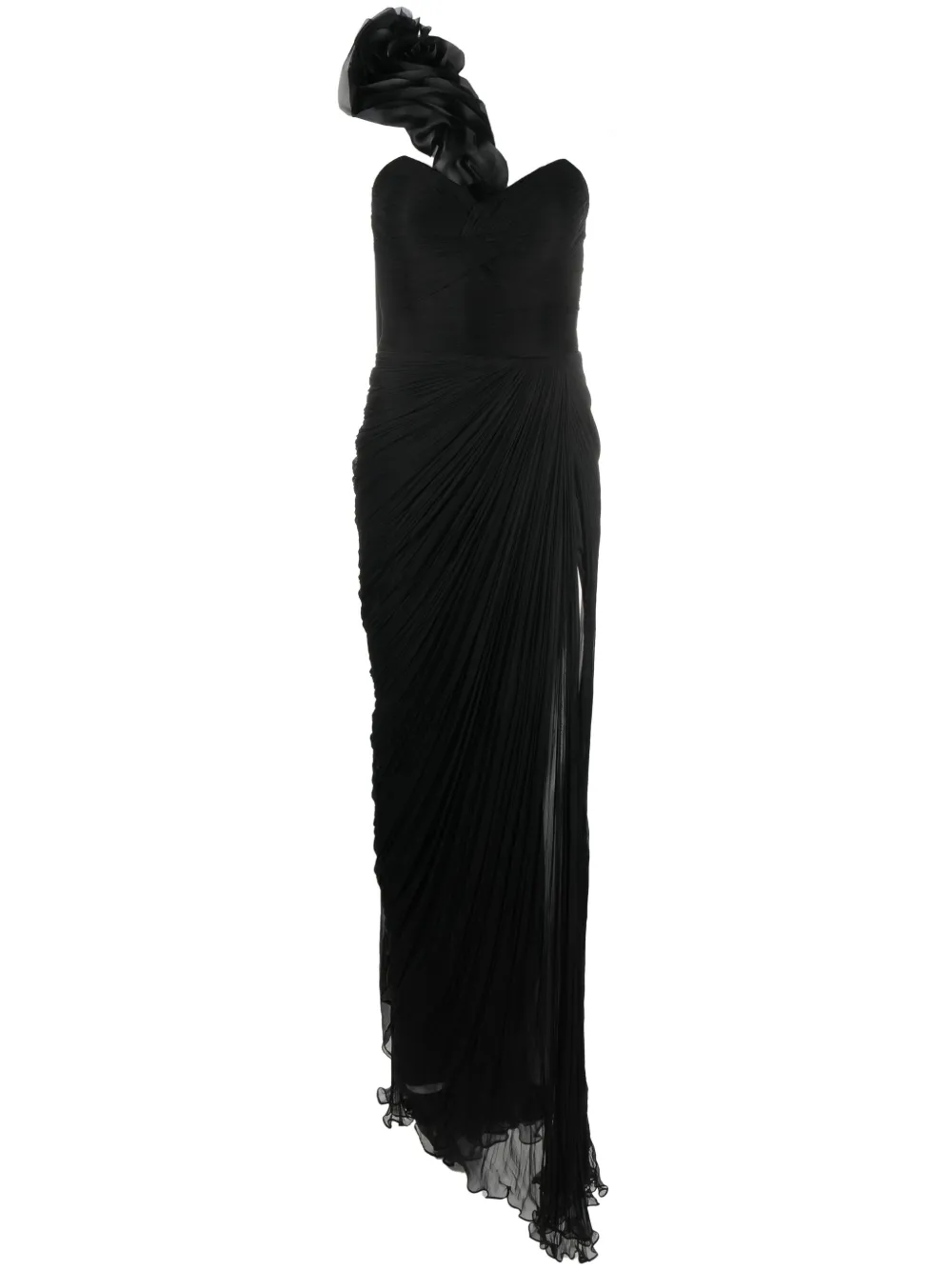 Miranda scarf-embellished silk gown
