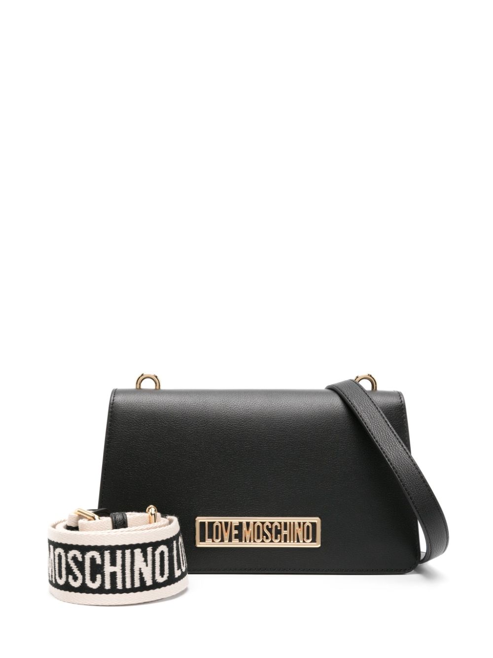 Love Moschino logo-plaque leather shoulder bag Women