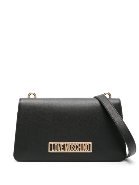 Love Moschino logo-plaque leather shoulder bag Women