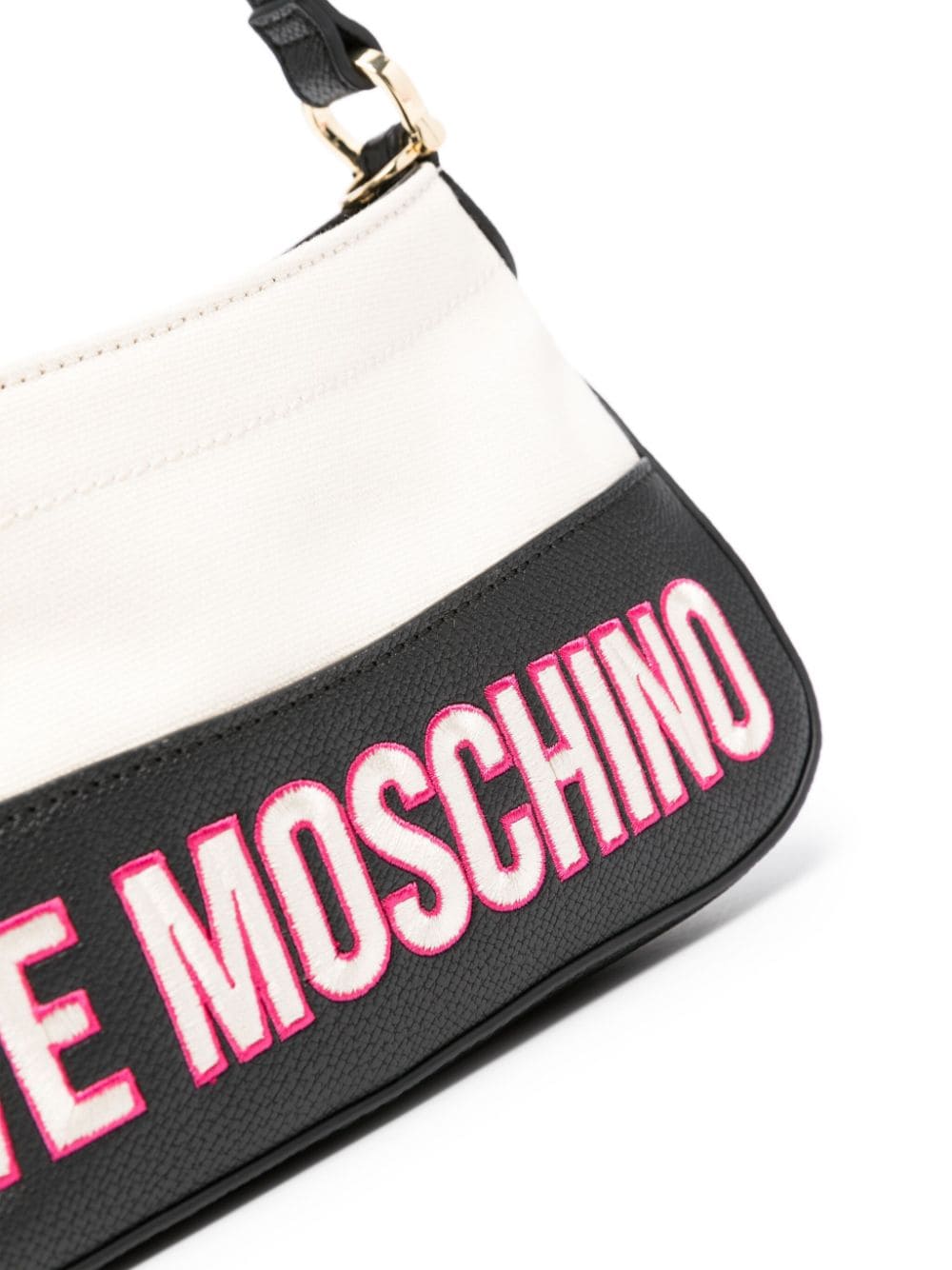 Shop Love Moschino Logo-embroidered Panelled Tote Bag In Black