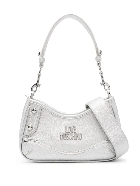 Love Moschino metallic logo-lettering shoulder bag WOMEN