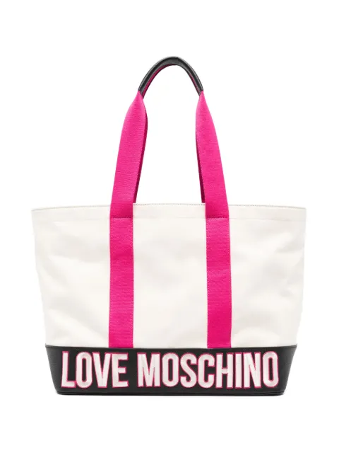 Love Moschino logo-embroidered colour-block tote bag WOMEN