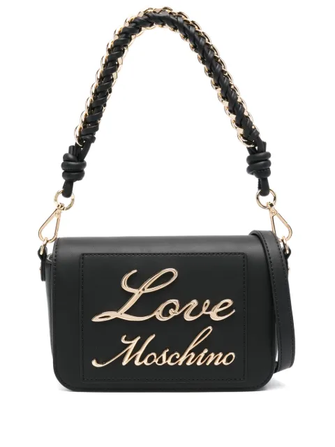 Love Moschino logo plaque shoulder bag WOMEN