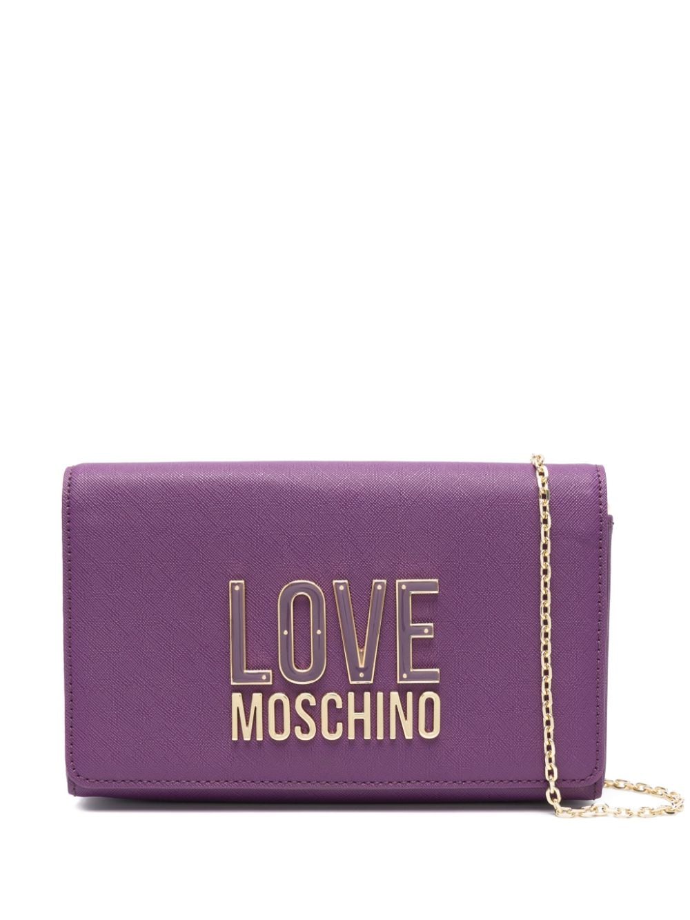 Image 1 of Love Moschino enamelled logo-lettering crossbody bag