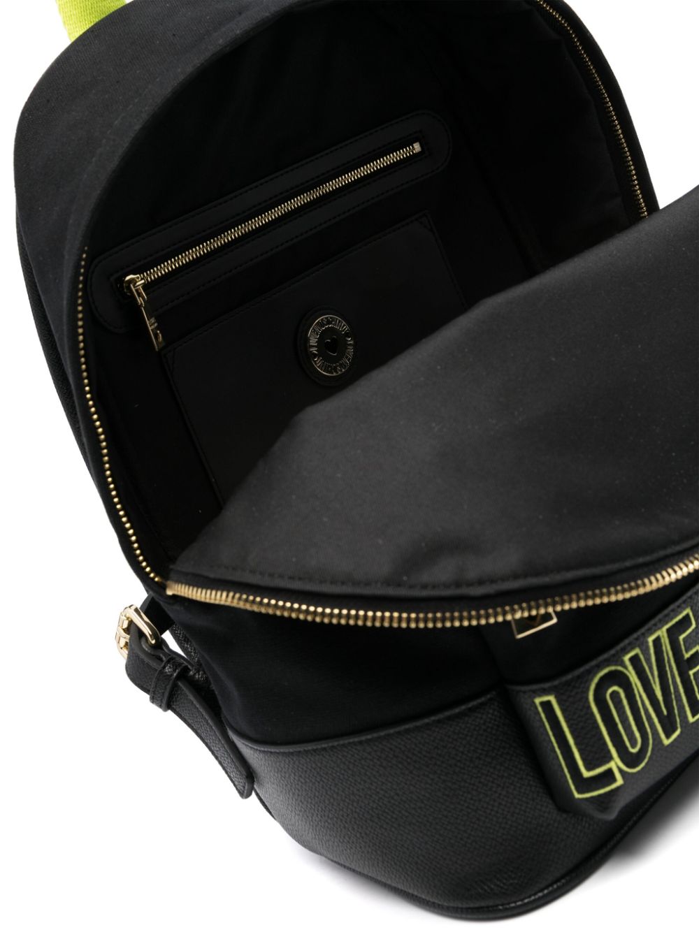 Shop Love Moschino Logo-embroidered Backpack In Black