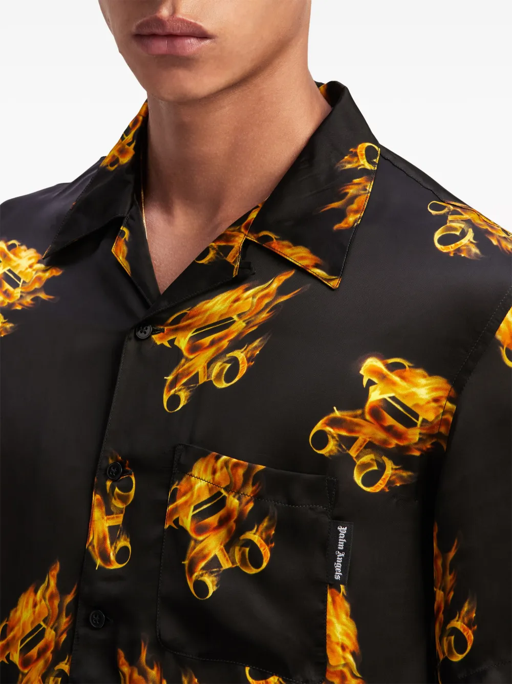 【関税込み】Palm Angels ブラック Burning Monogram フーディ Palm Angels Burning monogram-print Sweatshirt | Black | FARFETCH