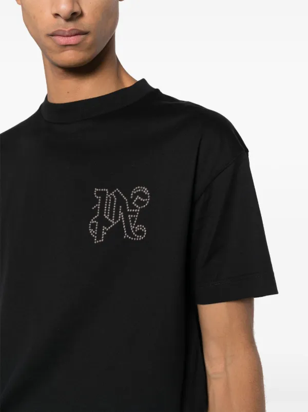 【関税込み】Palm Angels ブラック モノグラム Tシャツ Palm Angels モノグラム Tシャツ | ブラック | FARFETCH JP