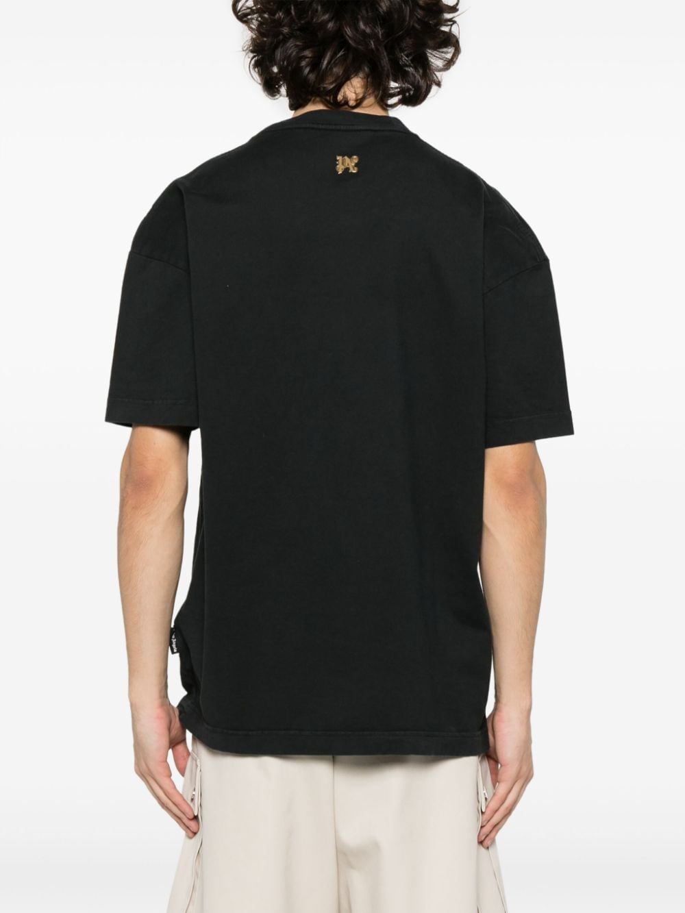 Palm Angels T-shirt met monogramprint Zwart
