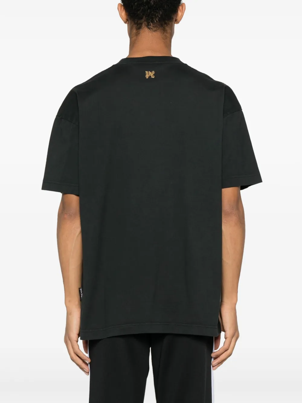 Shop Palm Angels Foggy Logo-print T-shirt In Black