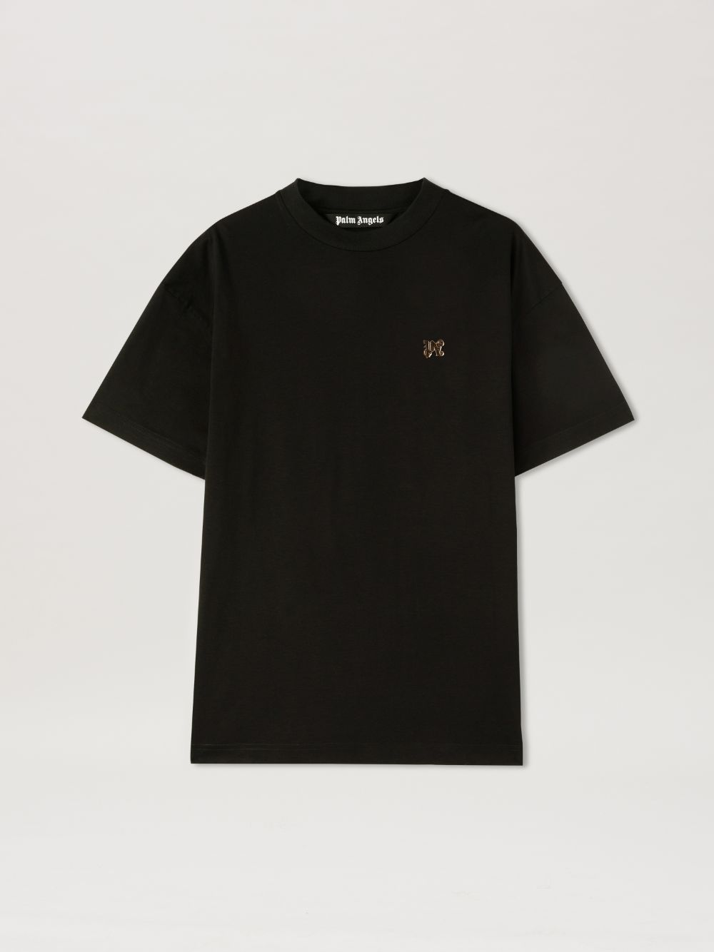 Shop Palm Angels Monogram Pin T-shirt In Black