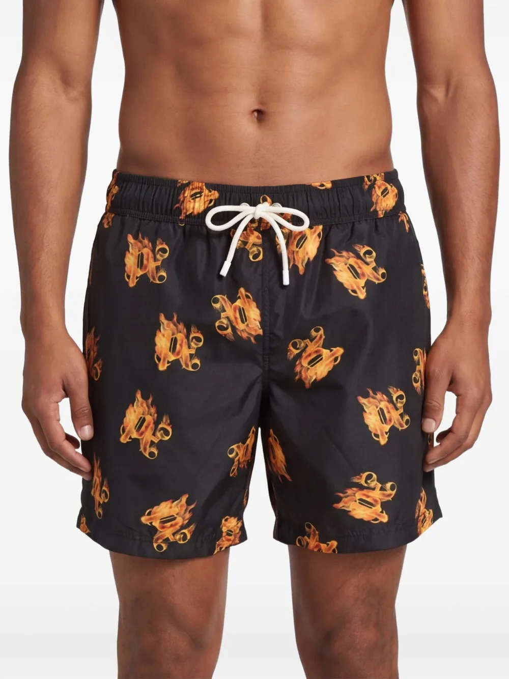 Palm Angels Zwembroek met monogramprint Zwart