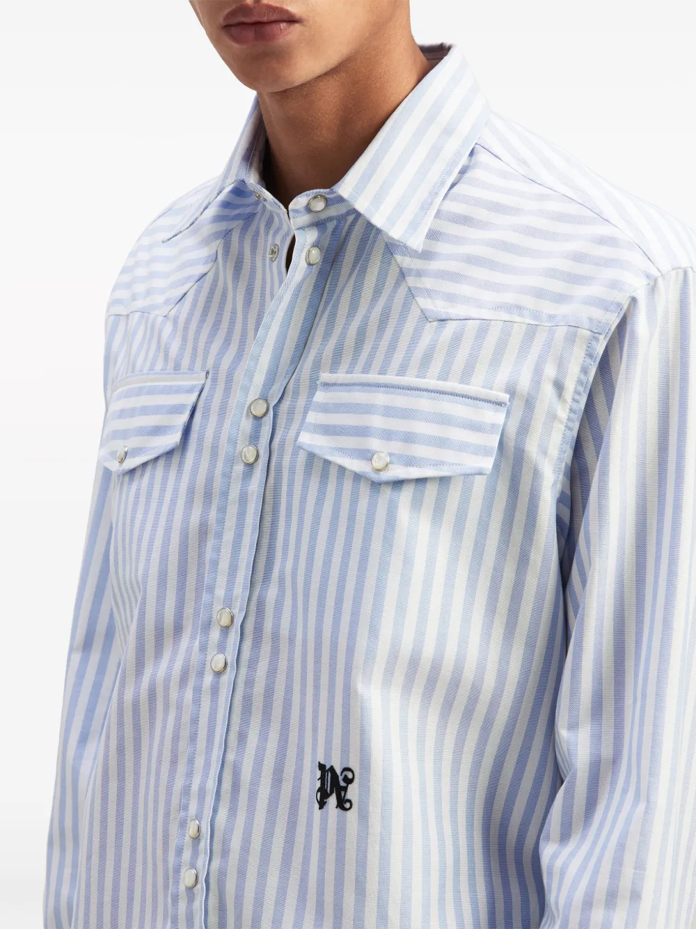 Palm Angels Gestreiftes Hemd mit Monogramm | Image 6