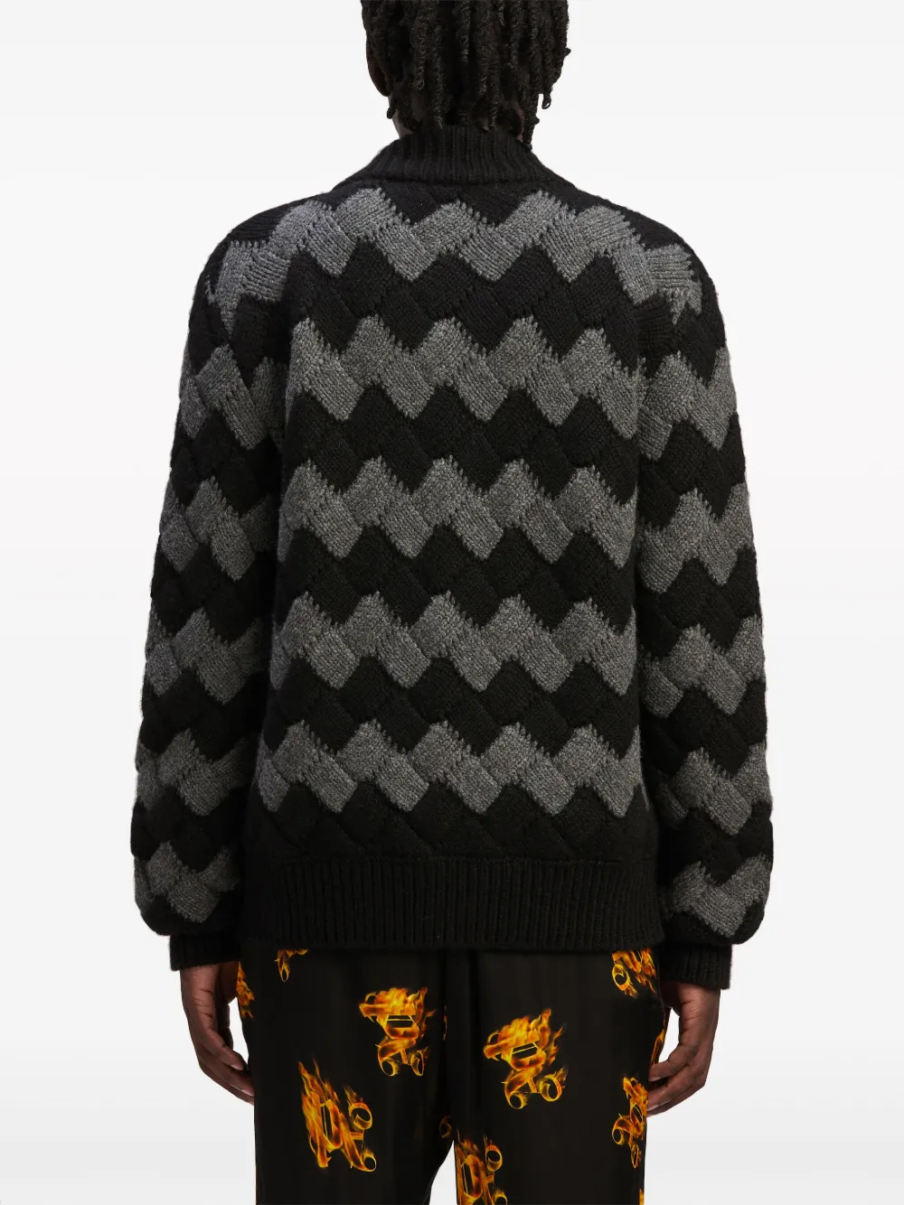 Palm Angels Bomberjack met zigzag patroon Zwart