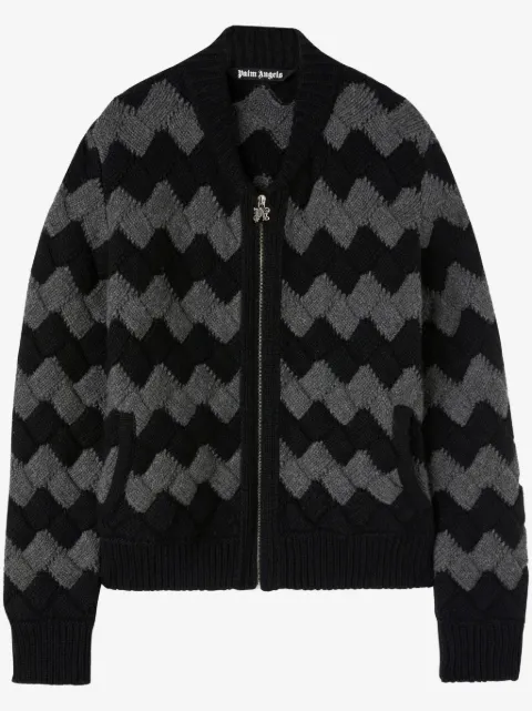 Palm Angels veste bomber en maille zig-zag