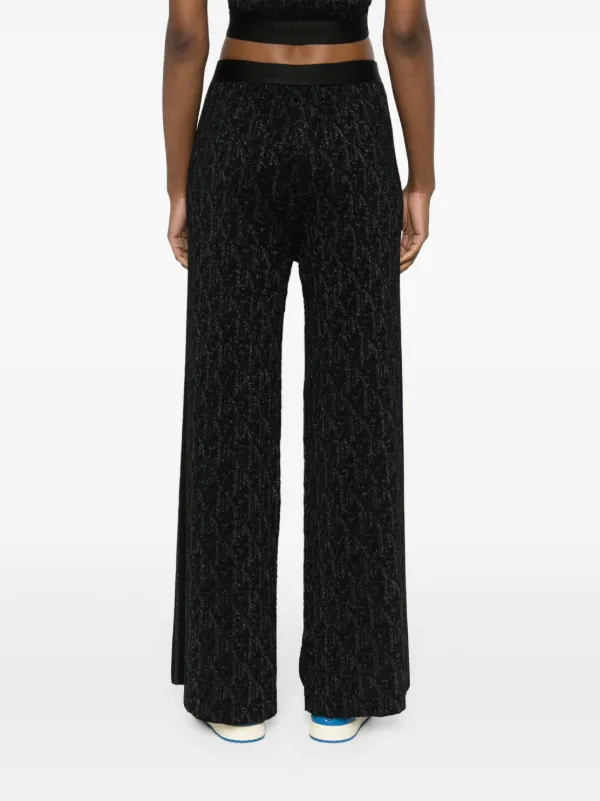 Palm Angels monogram-jacquard Knitted Trousers | Black