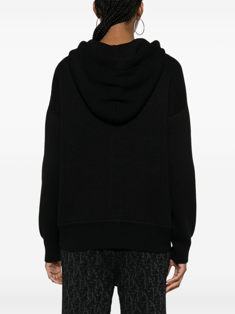 Shop Palm Angels Palm Knitted Hoodie In Schwarz