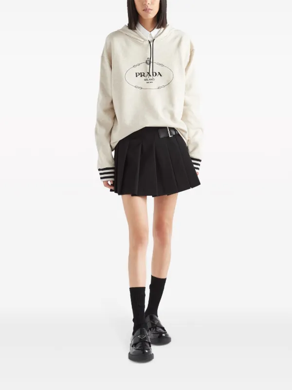 パーカー・フーディ PRADA UJL19C_16XF_F04EE COTTON FLEECE SWEATSHIRT Natural Cotton fleece hoodie | PRADA