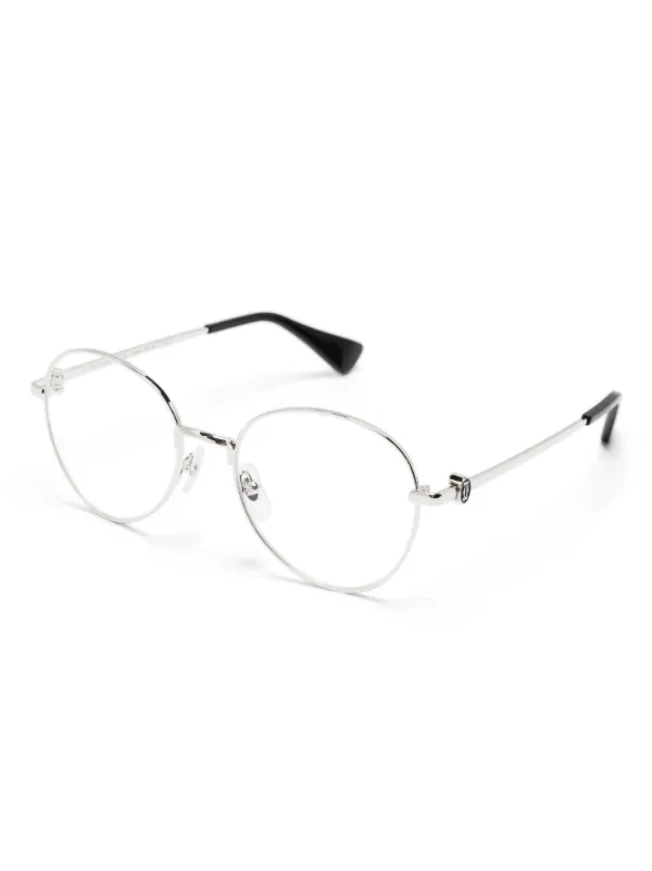 Cartier Eyewear logo plaque round frame Glasses Silver FARFETCH PH