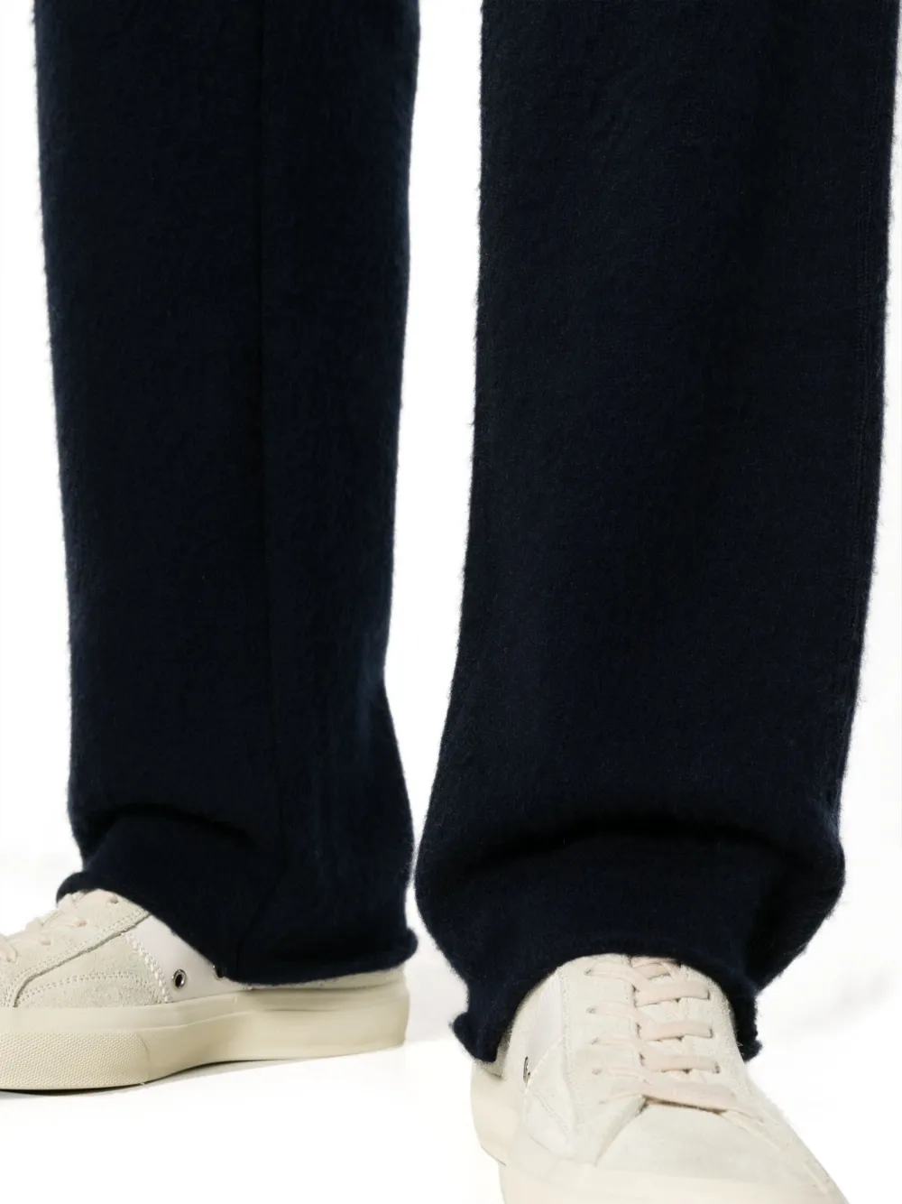 Shop Z Zegna Straight-leg Cashmere Trousers In Blue