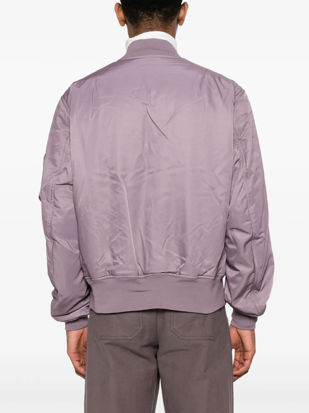 Shop Y-3 Cotton-blend Bomber Jacket In Purple