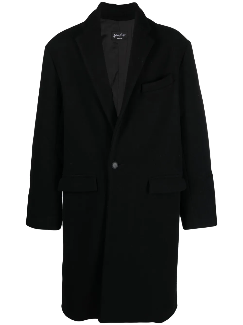Andrea Ya'aqov Notched-lapels Single-breasted Coat In Black