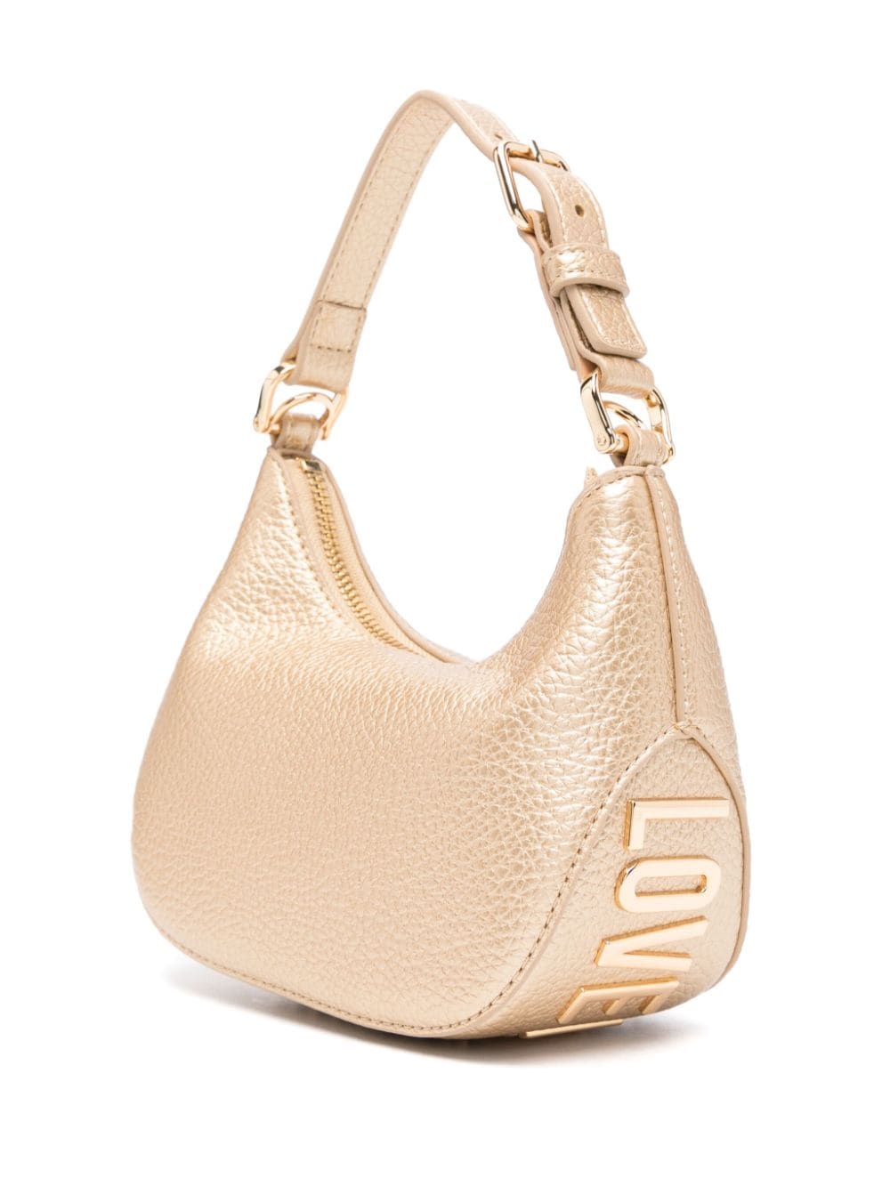 Shop Love Moschino Metallic Faux-leather Tote Bag In Gold
