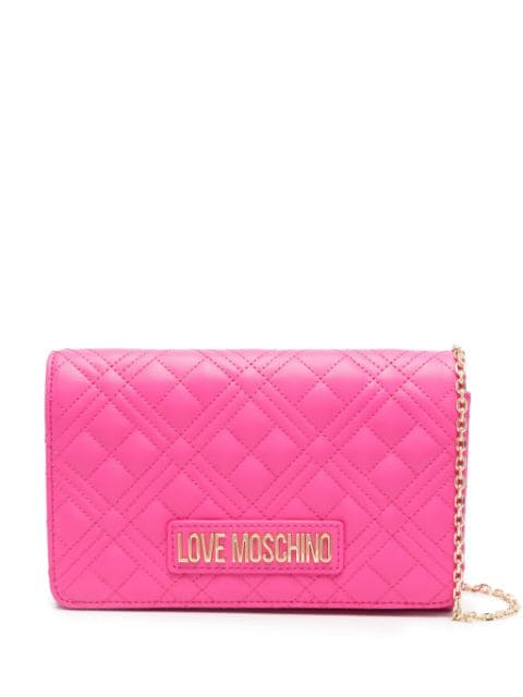 Love Moschino logo-lettering quilted crossbody bag