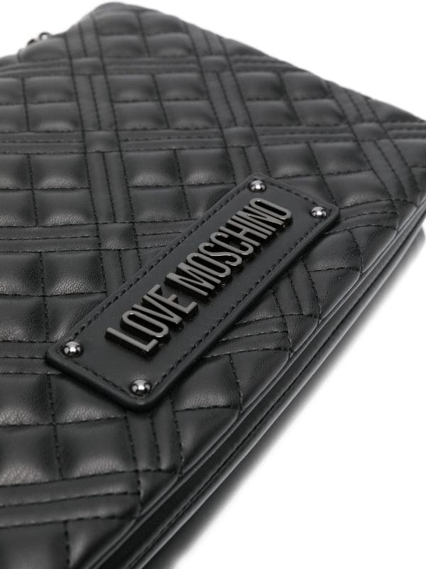 Love Moschino logo-lettering Quilted Shoulder Bag - Farfetch