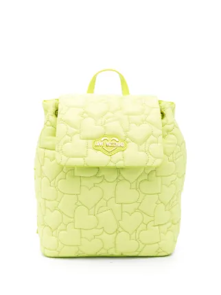Love Moschino heart motif Quilted Backpack Yellow FARFETCH SG
