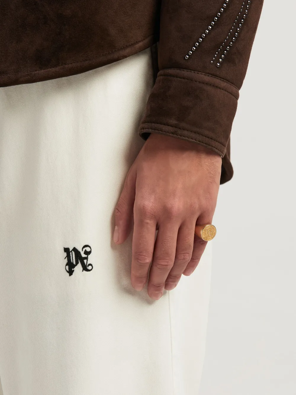  Palm Angels Monogram Pinky Ring - Gold 