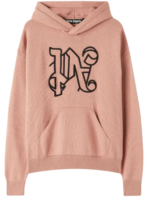 Palm Angels monogram-embroidered zip-up hoodie