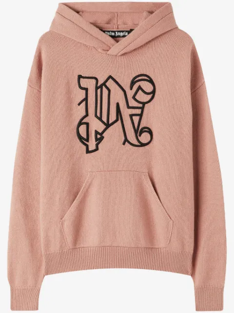 Palm Angels monogram-embroidered zip-up hoodie