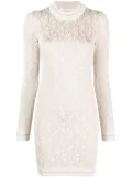 Palm Angels monogram-jacquard knitted minidress - Neutrals