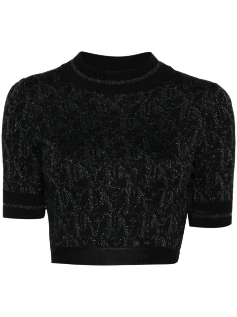 Palm Angels monogram-jacquard knitted top