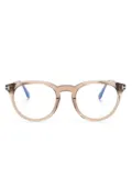 TOM FORD Eyewear translucent pantos-frame glasses - Brown