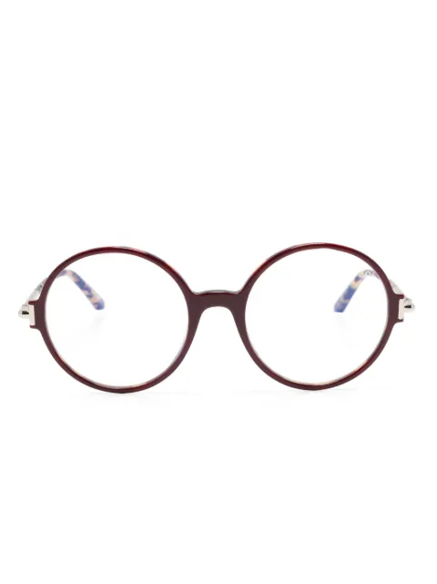 TOM FORD Eyewear lentes FT5914B con armazón redonda y logo grabado